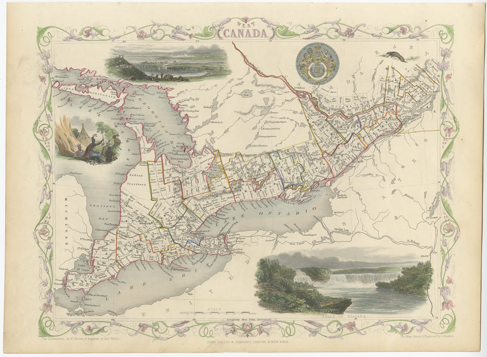 Antique Map of West Canada by Tallis (1851) | eBay