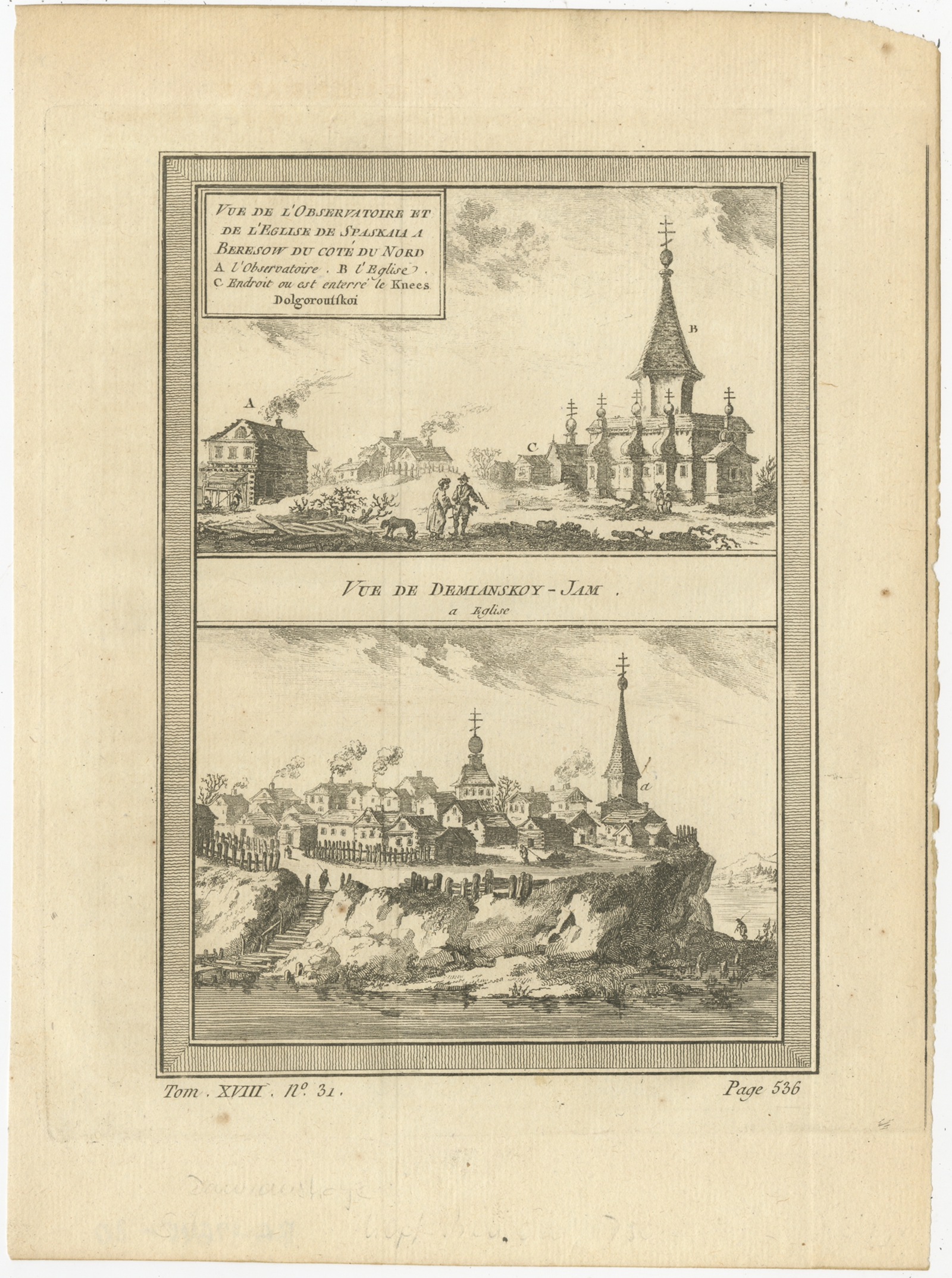 Antique Print of Spakaia and Demyanskoye by Prévost (1768) - Picture 1 of 1