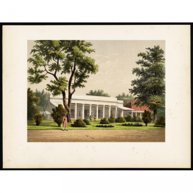 Antique Print of a Colonial Residence in Batavia by Perelaer (1888)
