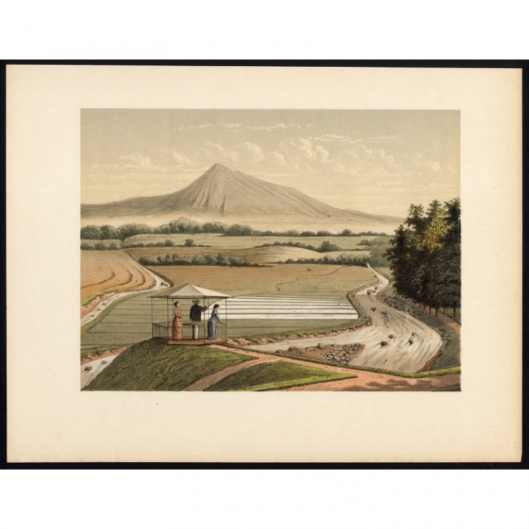 Antique Print of Mount Pangrango ‘Java’ by Perelaer (1888)