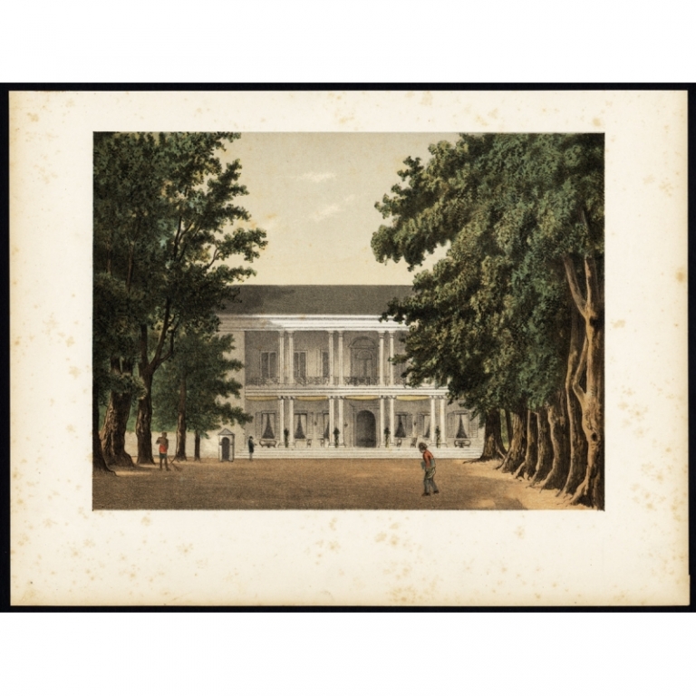 Antique Print of Hotel du Pavillon (Java) by Perelaer (1888)