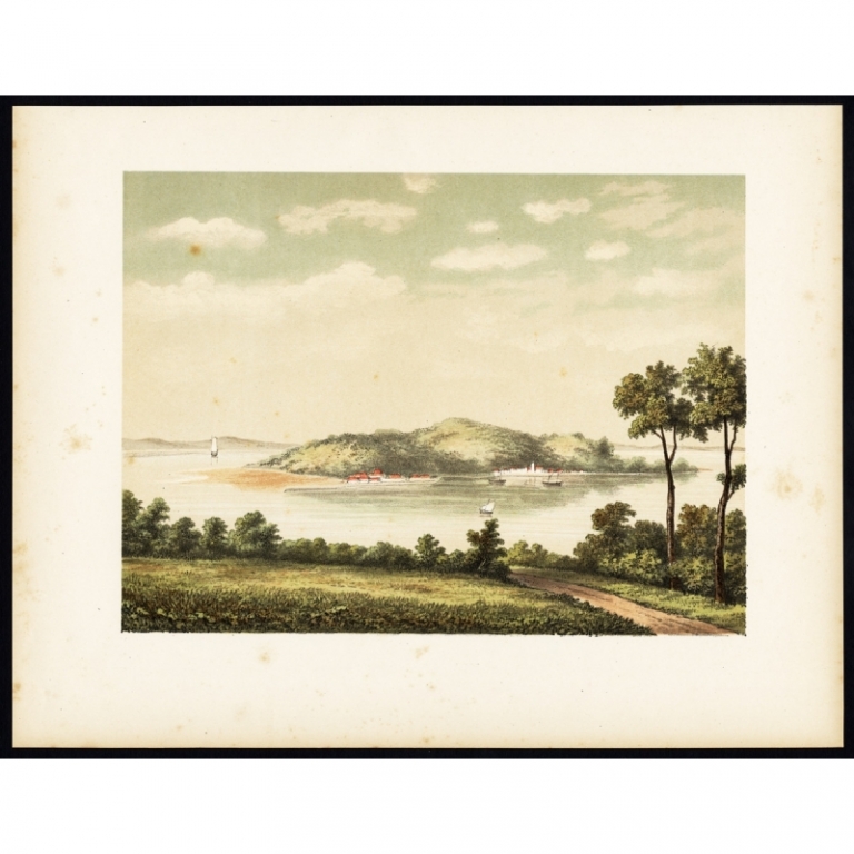 Antique Print of Penyengat Island by Perelaer (1888)