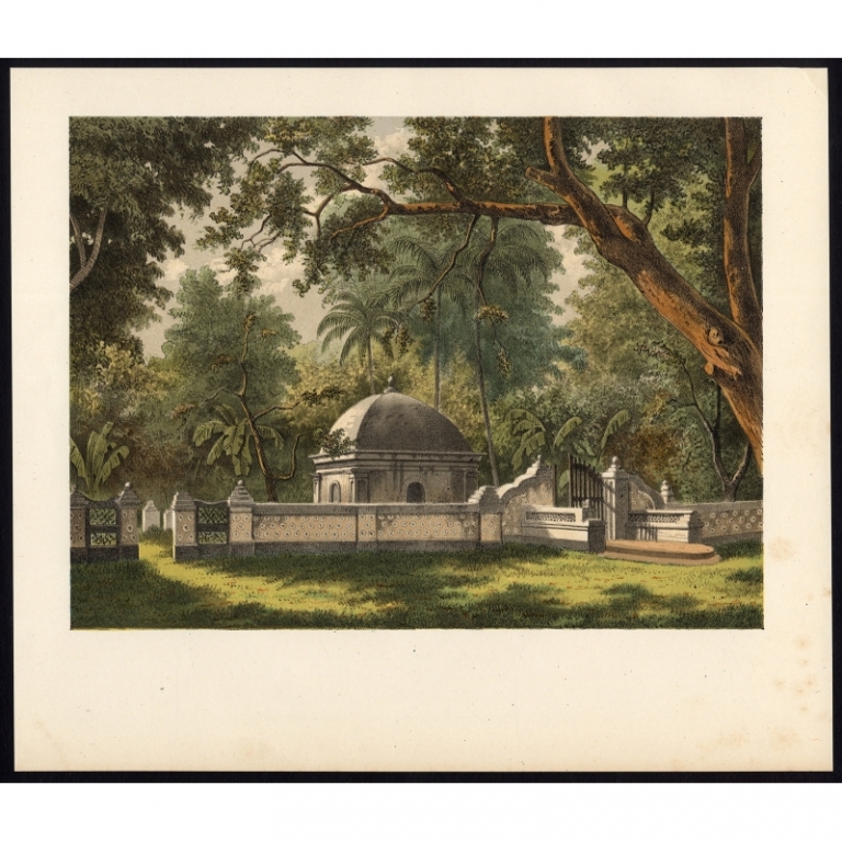 Antique Print of a Cemetery in Bontowala by Perelaer (1888)