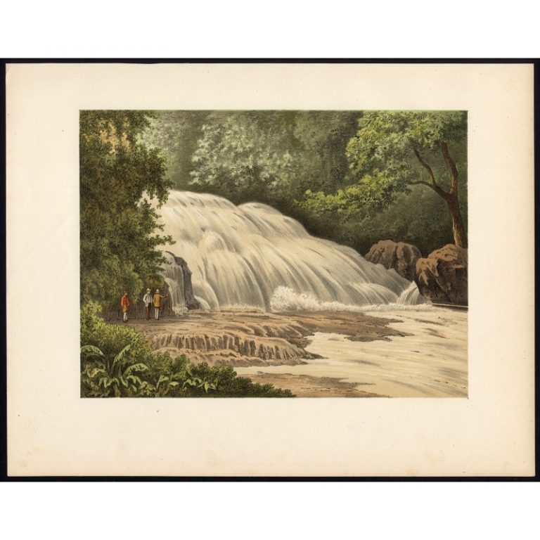 Antique Print of the Bantimurung Waterfall by Perelaer (1888)