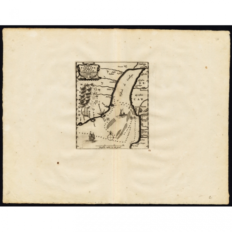 Antique Map of the Gulf of Khambhat by Van der Aa (1725)