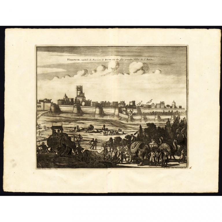 Antique Print of the City of Visapur by Van der Aa (1725)