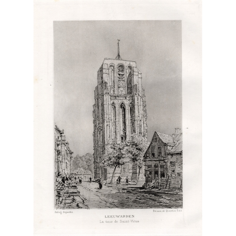 Antique Print of the Oldehove tower in Leeuwarden by Havard (1882)