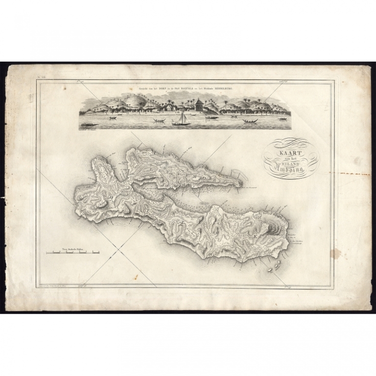 Antique Map of Ambon Island by Van den Bosch (1818)