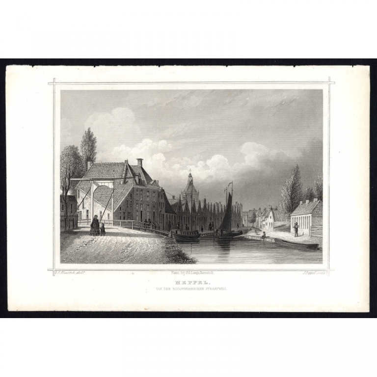 Antique Print of Meppel by Terwen (1863)