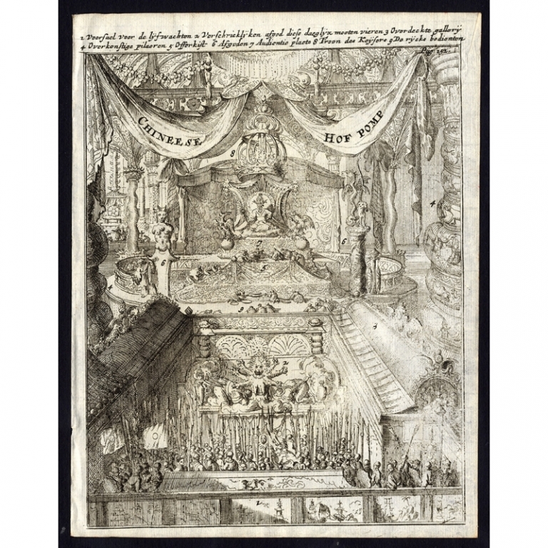 Antique Print of Tatar court luster by De Hooghe (1682)