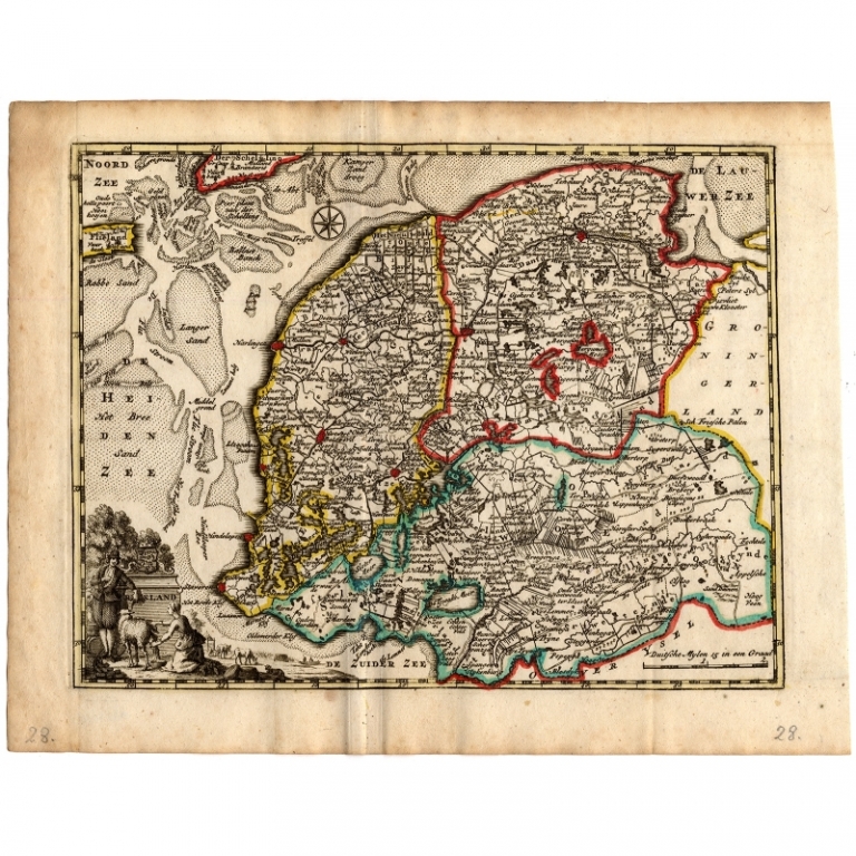 Antique Map of Friesland by De Missy (1749)