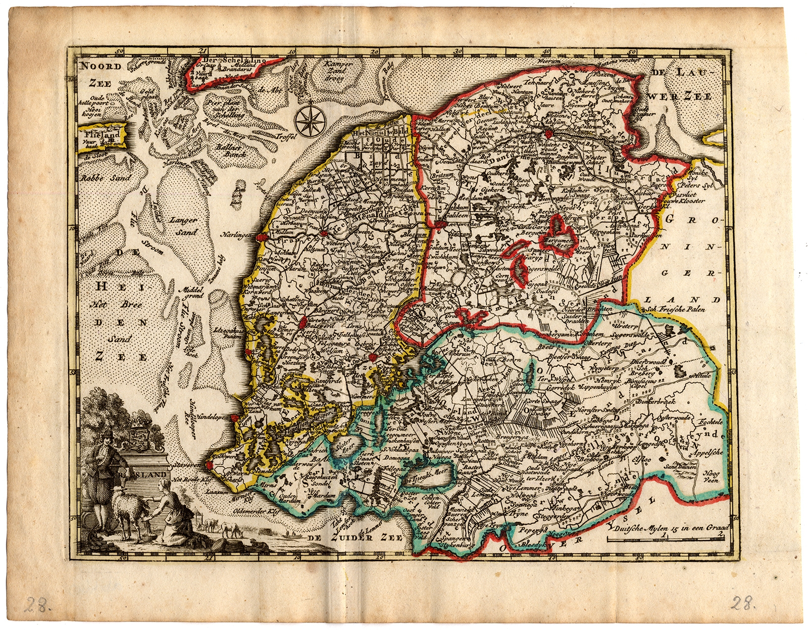 Antique Map Of Friesland By De Missy 1749