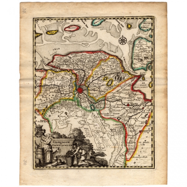 Antique Map of Groningen by De Missy (1749)