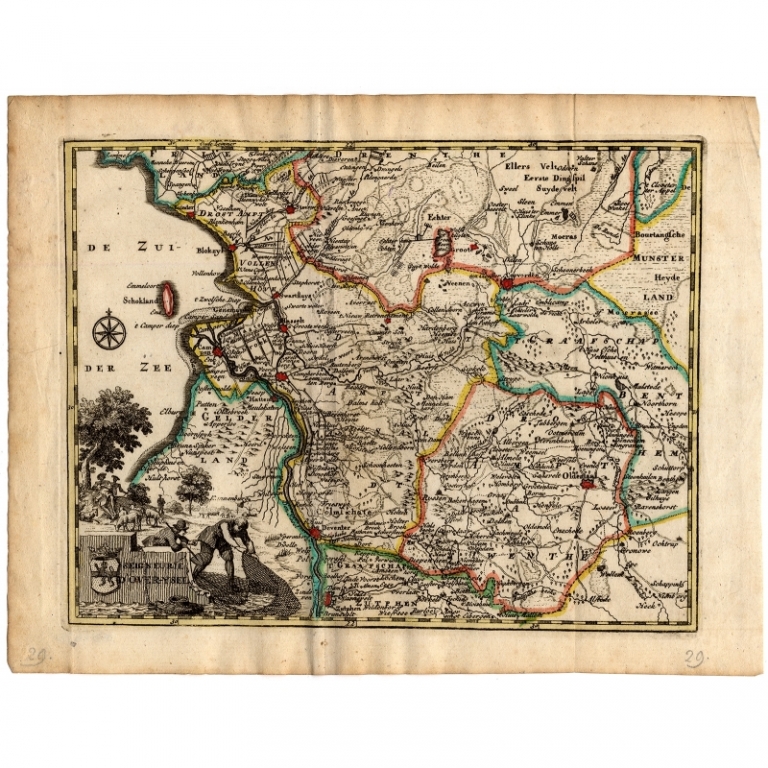 Antique Map of Overijssel by De Missy (1749)