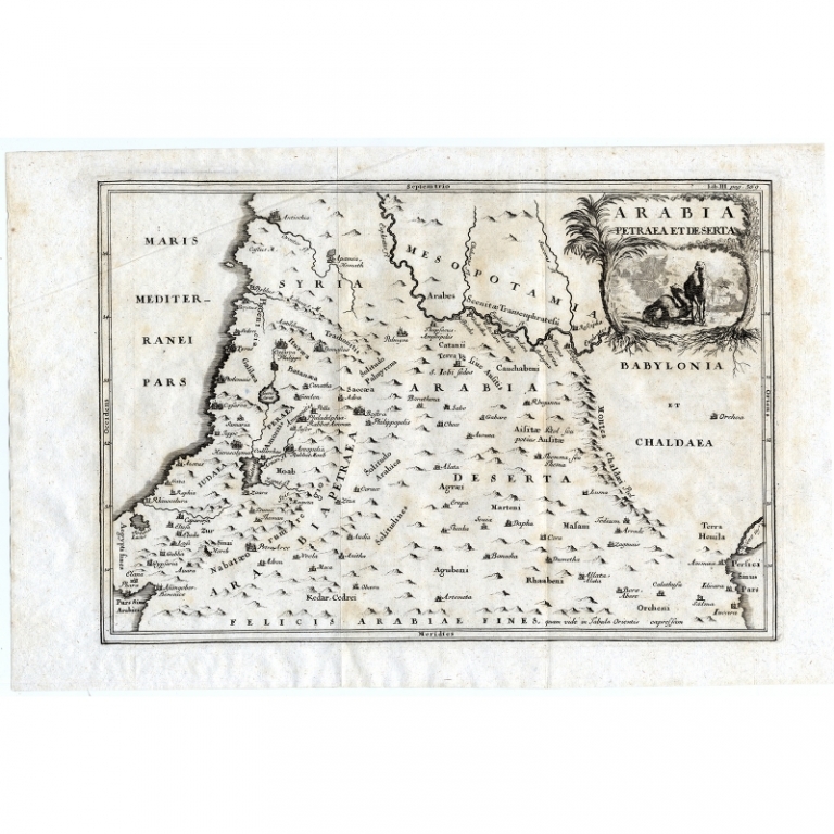 Antique Map of the Arabian Desert by Cellarius (1731)