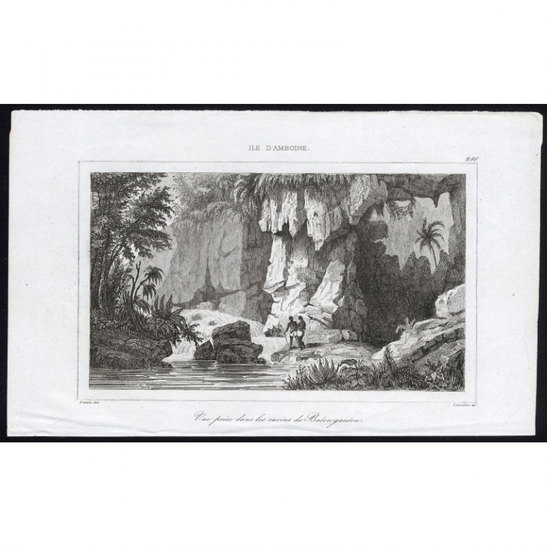 Antique Print of the ravines near Baton Ganton by Rienzi (1836)