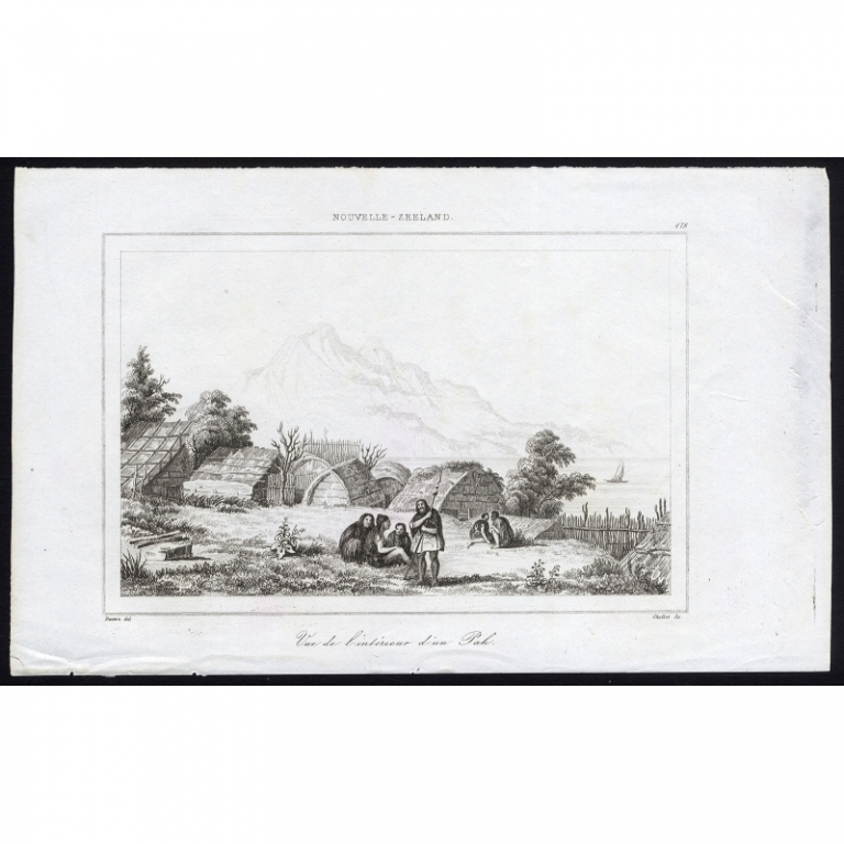 Antique Print of the interior of a Pa by Rienzi (1836)