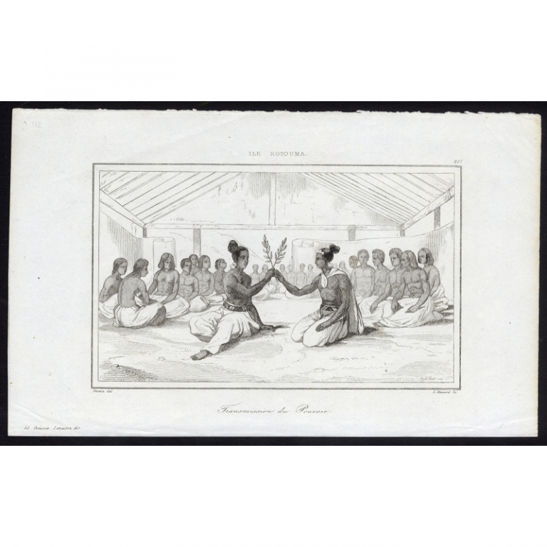 Antique Print of the Ritual involving the passing of Pepper by Rienzi (1836)