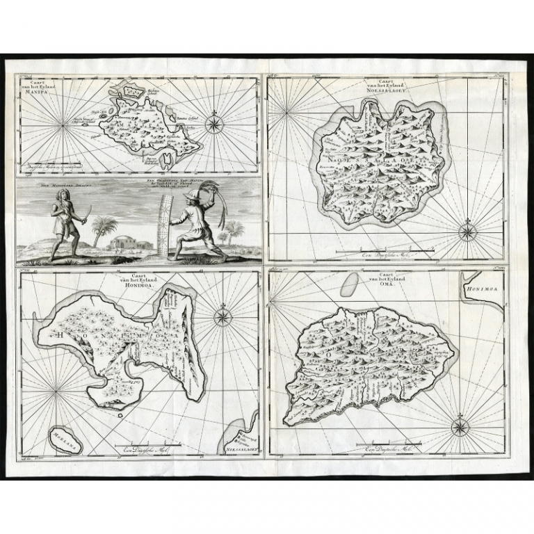 Antique Map of Maluku Islands by Valentijn (1726)
