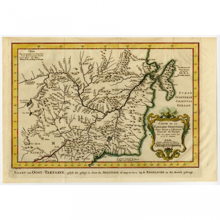 Antique Map of Eastern Tartary by Van Schley (1758)