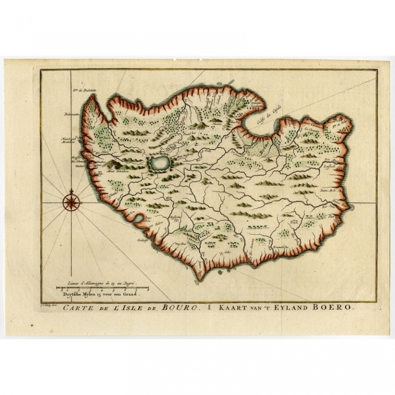 Antique Map of Buru Island by Van Schley (1758)