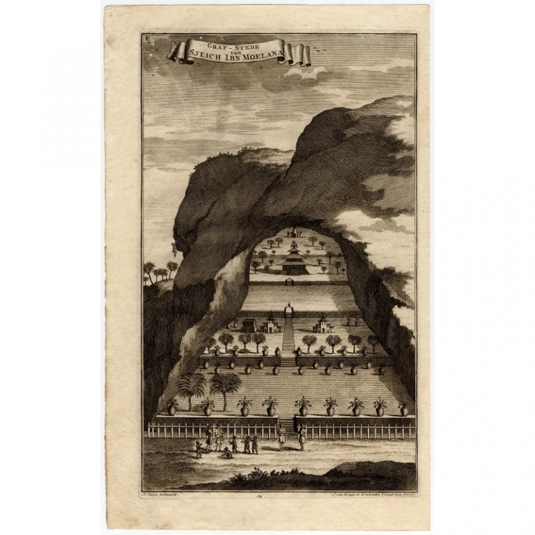 Antique Print of the Tomb of Sheikh Ibn Moelana by Valentijn (1726)