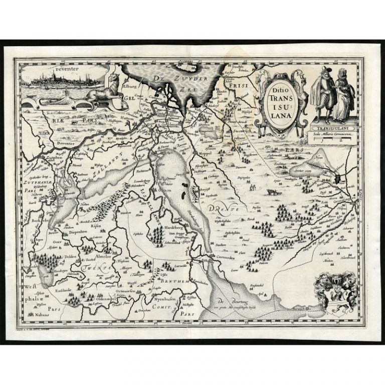 Antique Map of Overijssel by Van der Keere (1617)