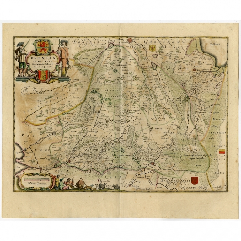 Antique Map of Drenthe by Janssonius (1647)