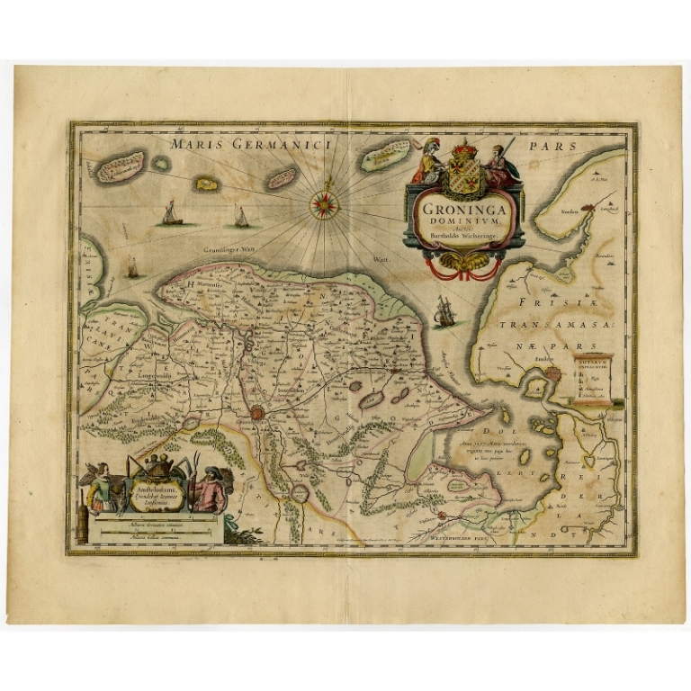 Antique Map of Groningen by Janssonius (1647)