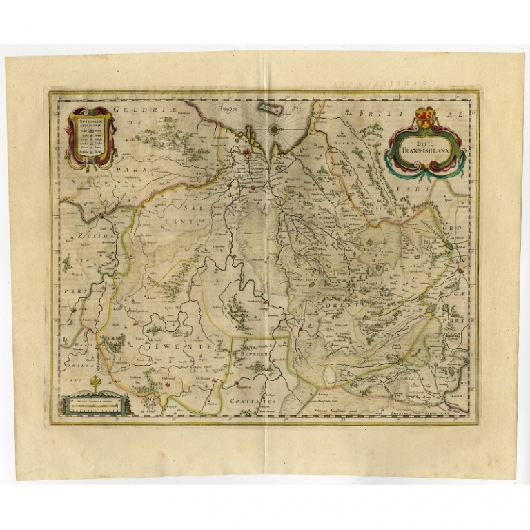 Antique Map of Overijssel by Janssonius (1647)