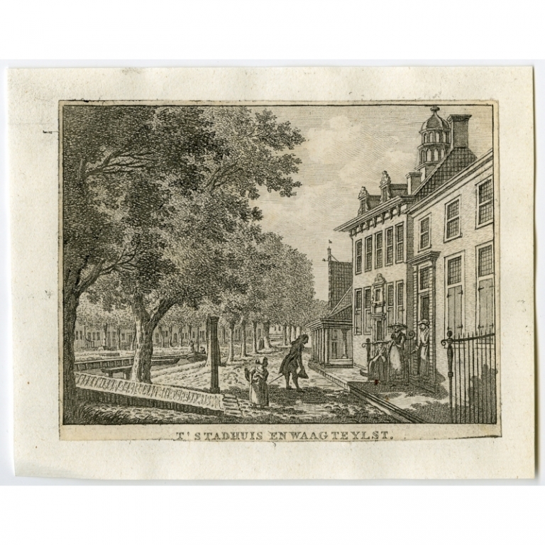Antique Print of the City Hall of IJlst by Bendorp (1792)