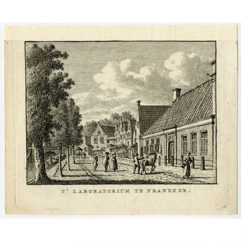 Antique Print of the Laboratory in Franeker by Bendorp (1792)