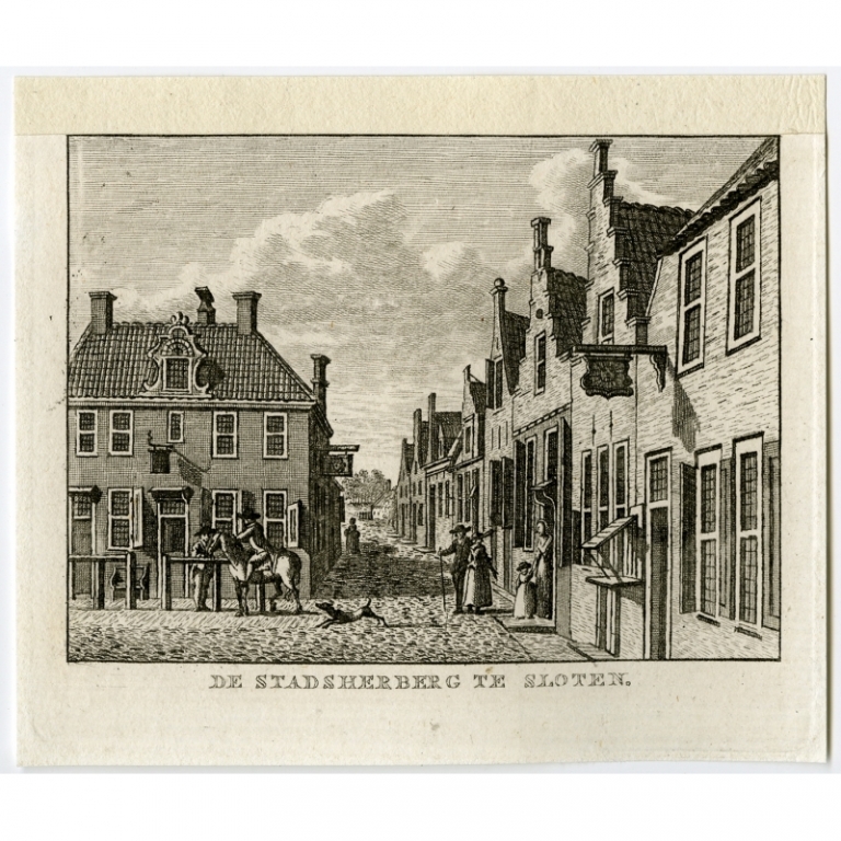 Antique Print of the City Tavern of Sloten by Bendorp (1792)
