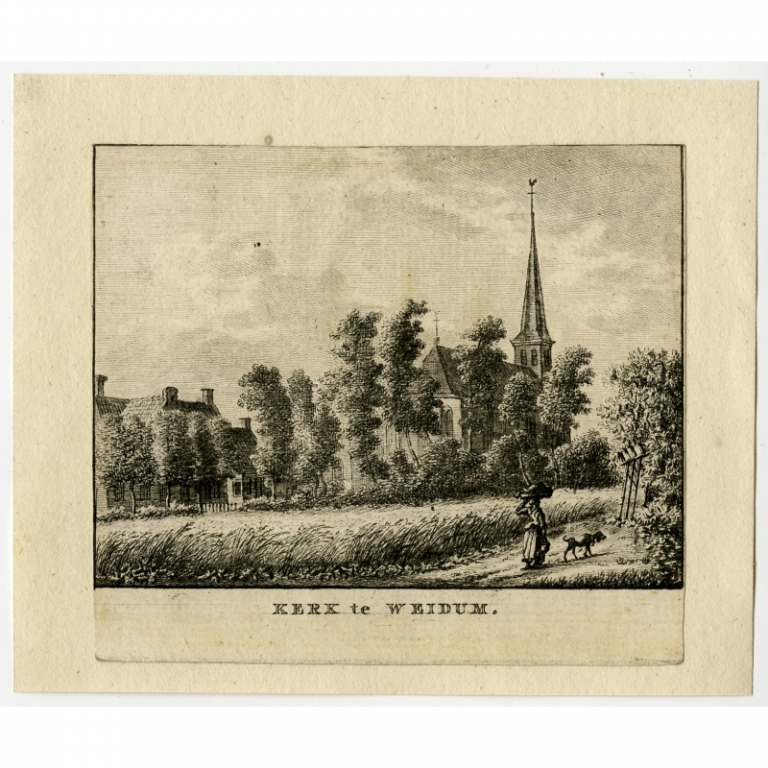 Antique Print of the Church in Weidum by Bendorp (1792)