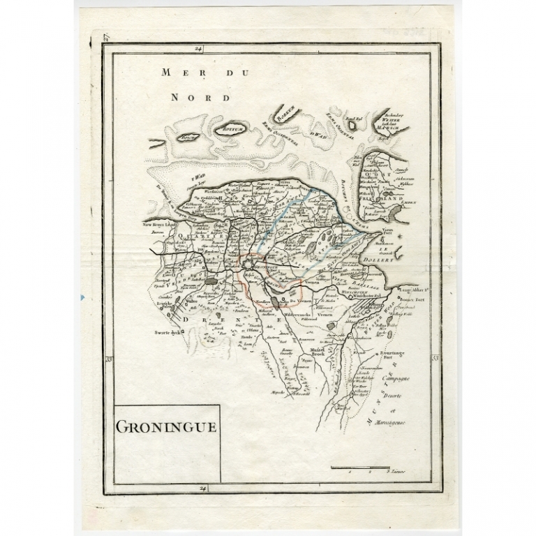 Antique Map of Groningen by Le Rouge (1756)