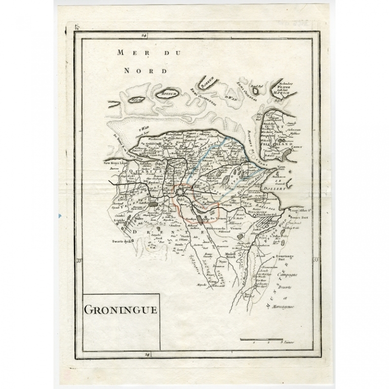 Antique Map Of Groningen By Le Rouge 1756 