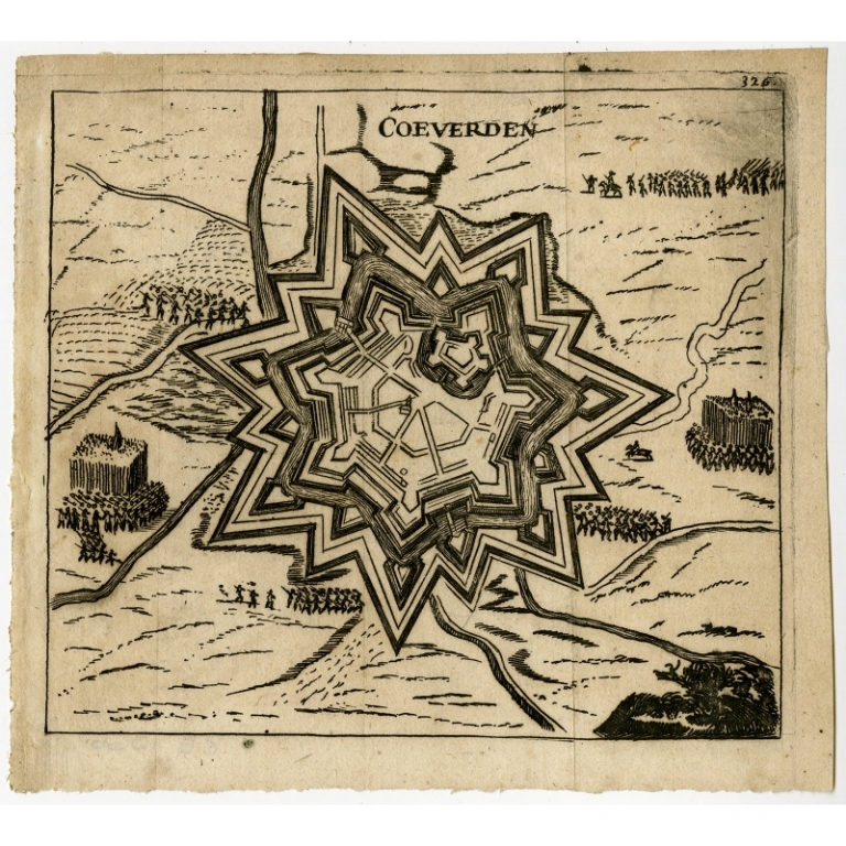 Antique Map of Coevorden by Hoffmann (1673)