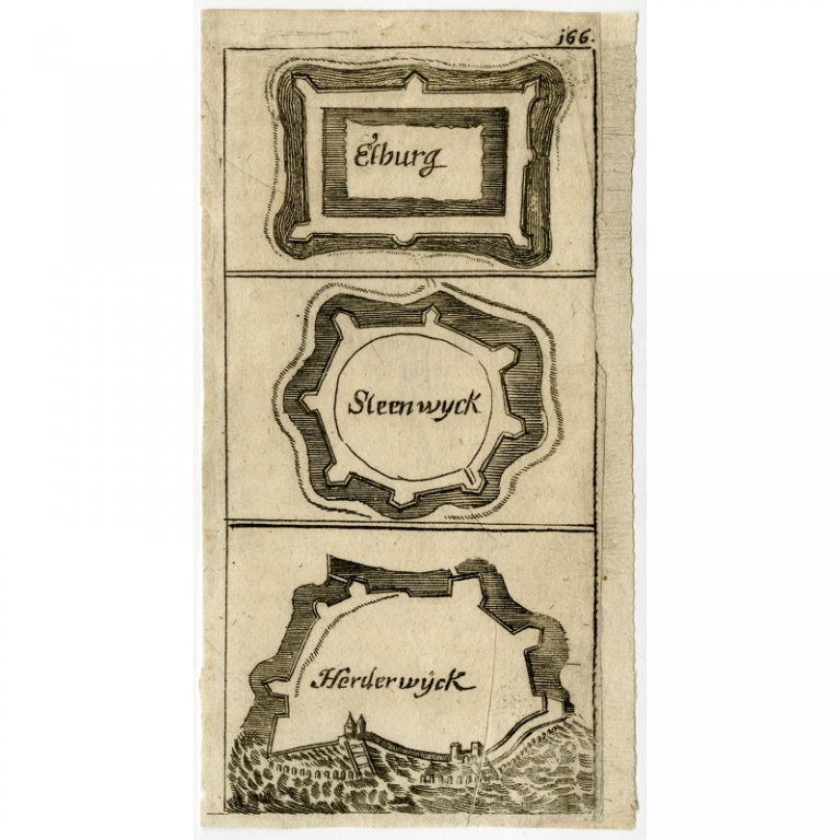 Antique Plans of Elburg, Steenwijk and Harderwijk by Hoffmann (1673)