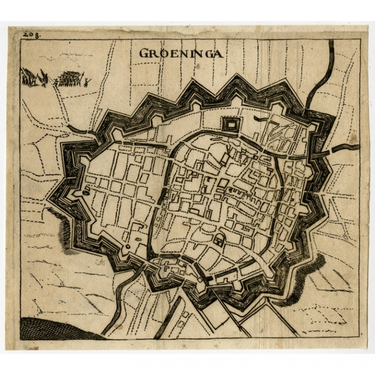 Antique Plan of Groningen by Hoffmann (1673)