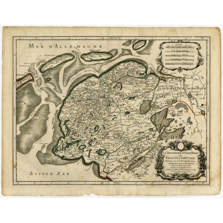 Antique Map of Friesland (1681)