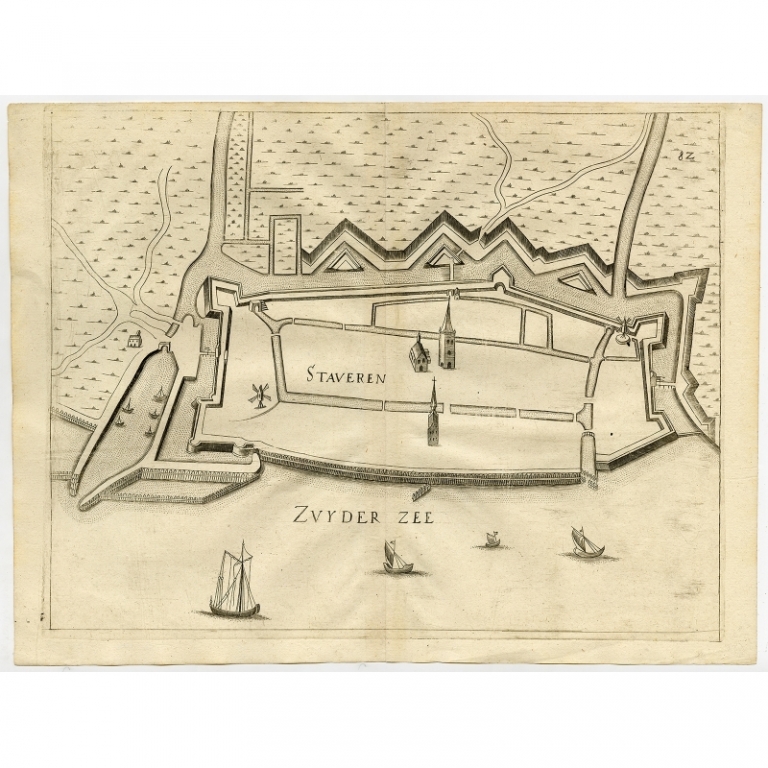 Antique Map of Stavoren by Priorato (1673)