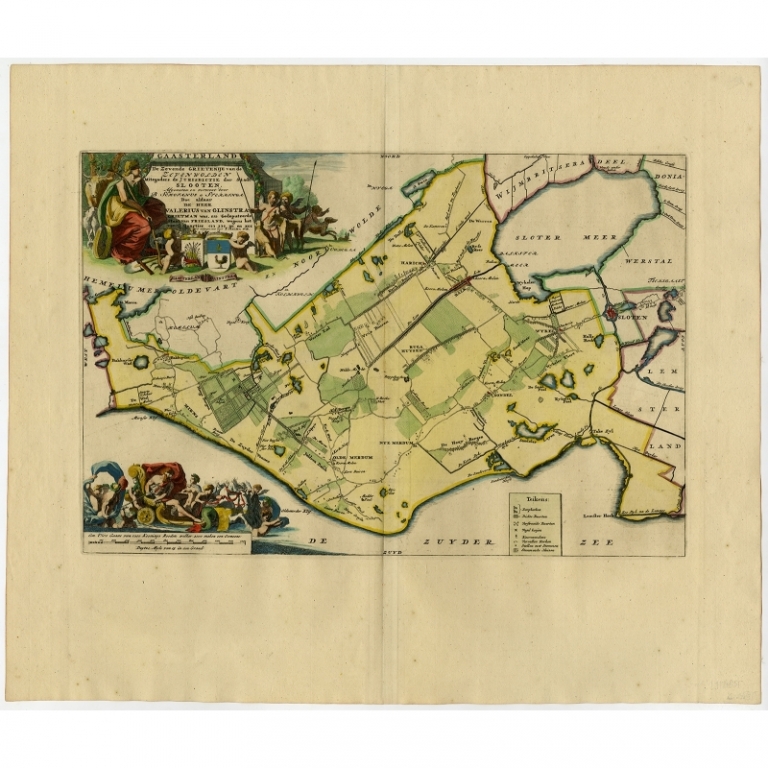 Antique Map of Gaasterland by Halma (1718)