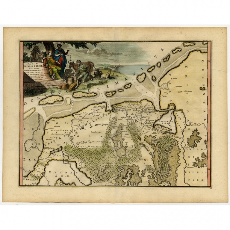 Antique Map of the Northern part of the Netherlands by De Broen (1697)