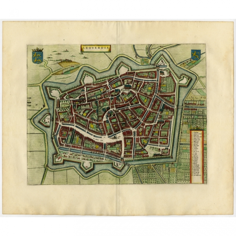 Antique Map of Leeuwarden by Blaeu (1649)