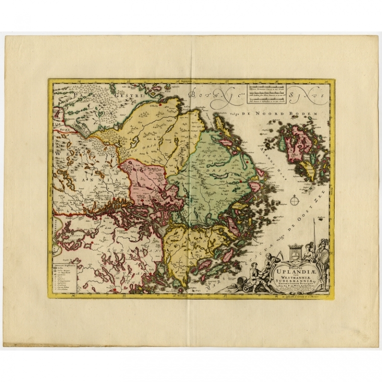 Antique Map of part of Finland and Sweden by De Wit (c.1720)