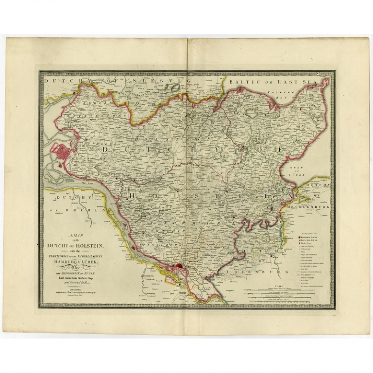 Antique Map of the Duchy of Holstein by Wyld (1854)