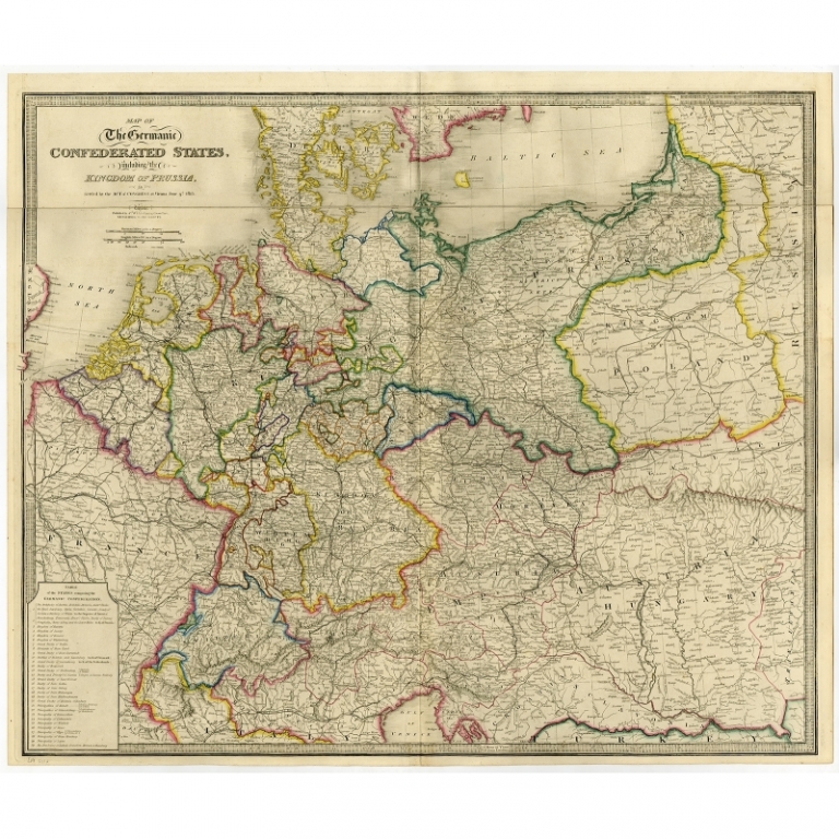 Antique Map of Central Europe by Wyld (1854)