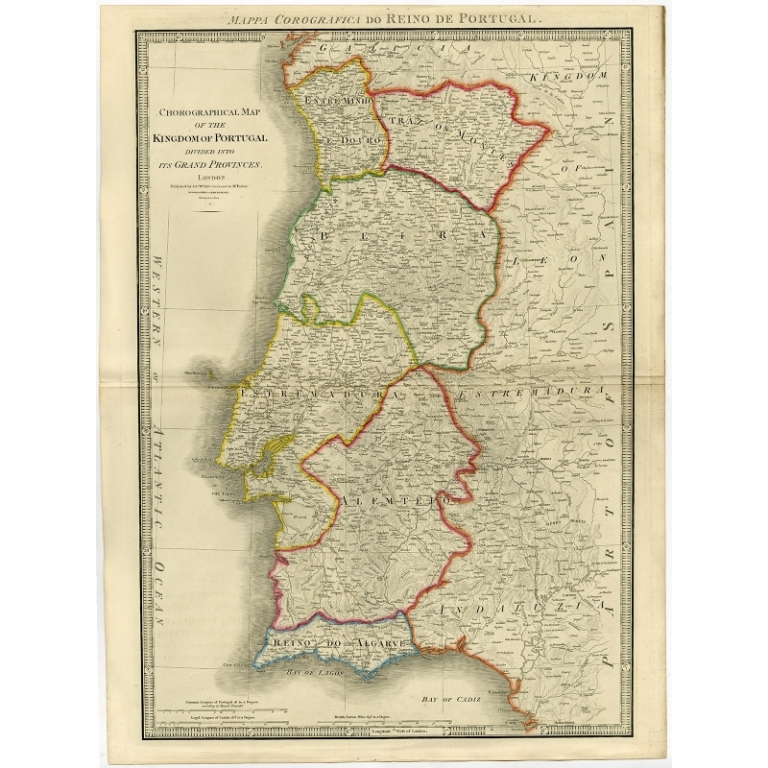 Antique Map of Portugal by Wyld (1854)