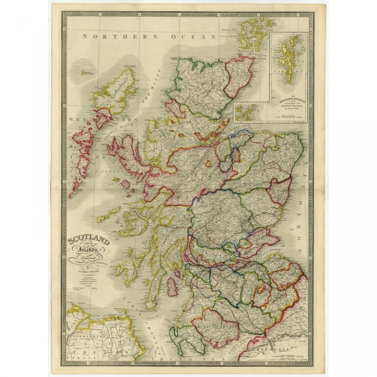 Antique Map of Scotland by Wyld (1854)