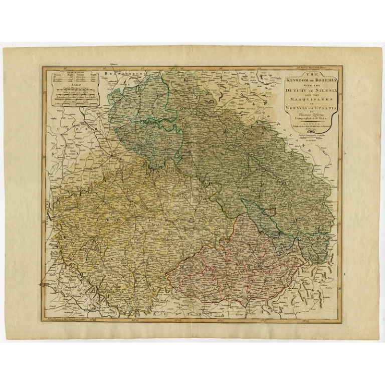 Antique Map Of The Kingdom Of Bohemia By Jefferys 1804 